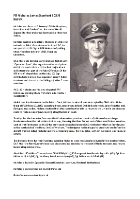 A preview of a PDF biography for Stanford, Nicholas James